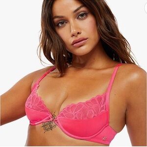 SAVAGE X by FENTY | Not Sorry Bra  Half Cup with Lace in Pink Flash, NWT.